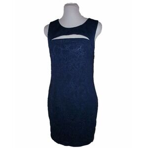 𝅺♥ Toomi U.S.A. Navy Sleeveless Bodycon Cutout Front Dress Women's Size M